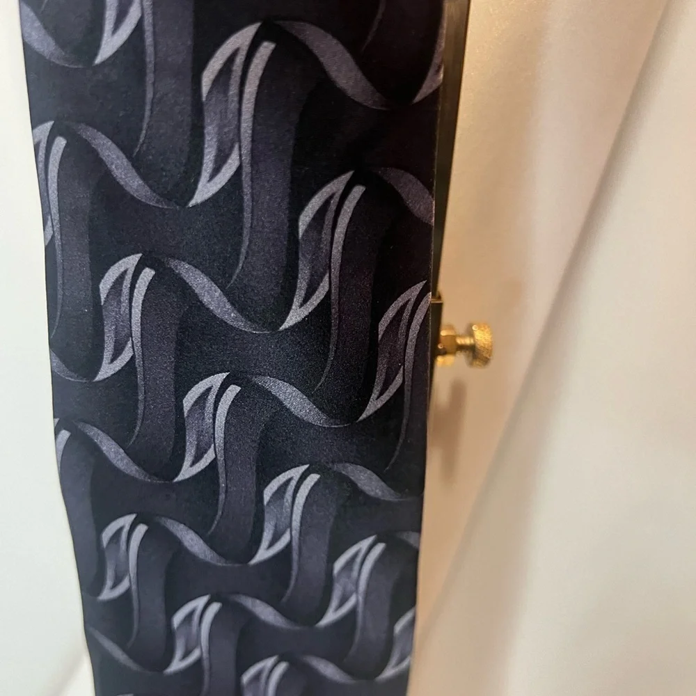 Mazzoni 100% Silk Blue Geometric Neck Tie